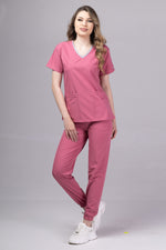 Load image into Gallery viewer, Costum Medical Premium TAG EVA | Uniforma Dama Poly Spandex | DustyRose