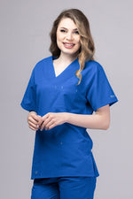 Încărcați imaginea în vizualizatorul Galerie, Costum Medical Premium de dama TAG Cool | Uniforma Medicala de vara | Albastru Marin