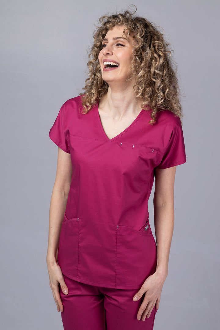 Costum Medical Premium TAG Ambra | Uniforma Medicala Feminina Cotton Stretch | Zmeura