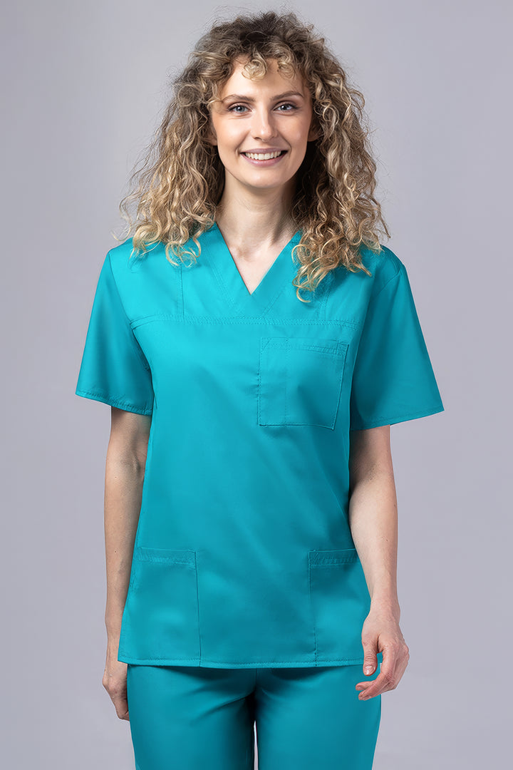 Costum Medical TAG ClassIQ | Uniforma Medicala Unisex Bumbac-Poliester | Turcoaz