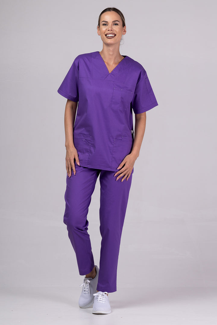 Costum Medical de dama TAG Premium Unisex | Uniforma Medicala Unisex Cotton Stretch | Velvet