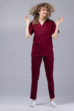 Încărcați imaginea în vizualizatorul Galerie, Costum Medical de dama TAG Premium Unisex | Uniforma Medicala Unisex Cotton Stretch | Visiniu