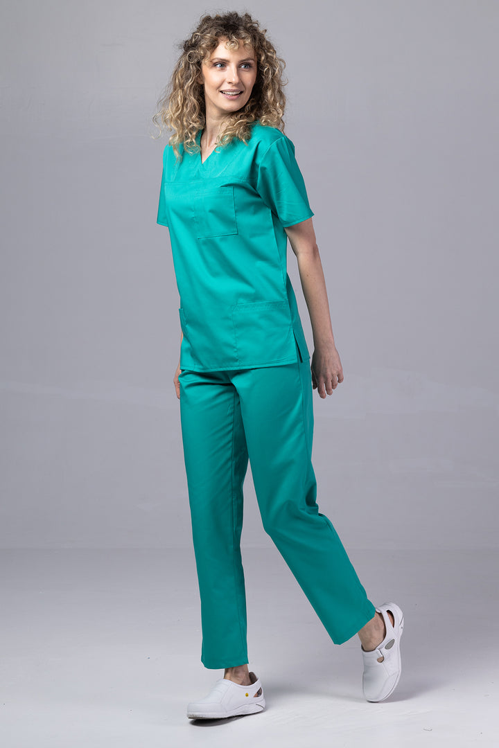 Costum Medical TAG ClassIQ | Uniforma Medicala Unisex Bumbac-Poliester | Verde Chirurgical