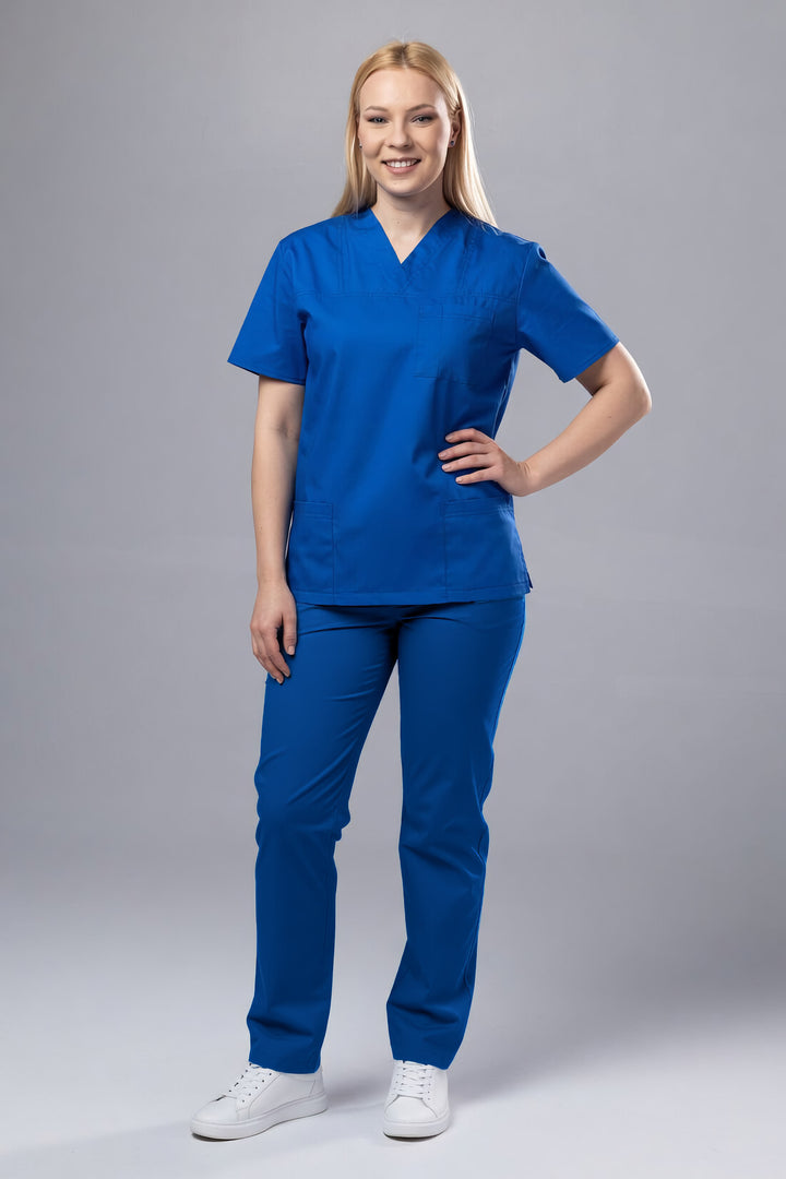 Costum Medical TAG ClassIQ | Uniforma Medicala Unisex Bumbac-Poliester | Albastru Marin