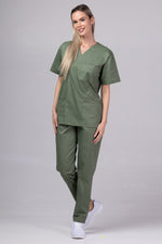 Încărcați imaginea în vizualizatorul Galerie, Costum Medical de dama TAG Premium Unisex | Uniforma Medicala Unisex Cotton Stretch | Kaki