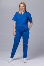 Load image into Gallery viewer, Costum Medical de dama TAG Premium Unisex | Uniforma Medicala Unisex Cotton Stretch | AlbastruMarin