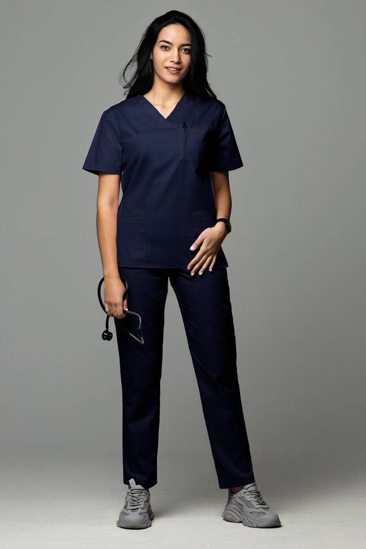 Costum Medical TAG ClassIQ | Uniforma Medicala Unisex Bumbac-Poliester | Bleumarin