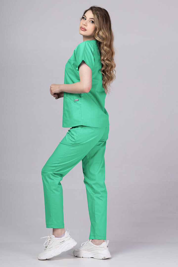Costum Medical de dama TAG Premium Unisex | Uniforma Medicala Unisex Cotton Stretch | Verde Spital