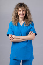 Încărcați imaginea în vizualizatorul Galerie, Costum Medical Premium TAG Stellar | Uniforma Medicala Unisex Poly Spandex | Albastru Royal