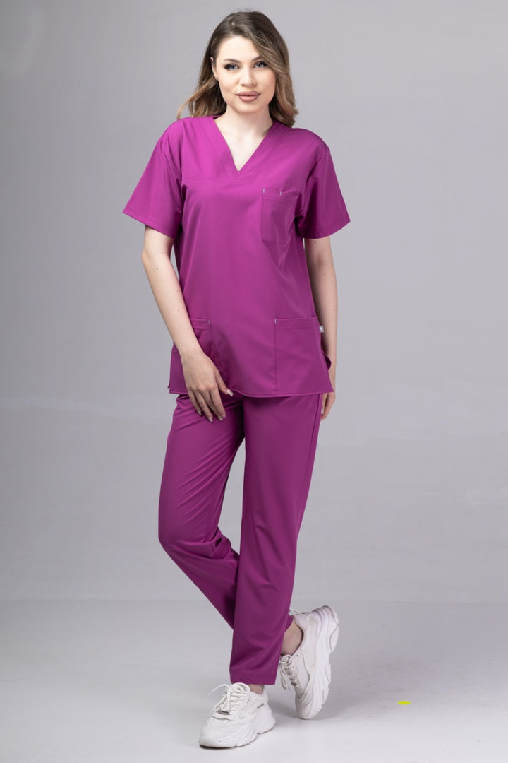 Costum Medical Premium TAG Stellar | Uniforma Medicala Unisex Poly Spandex | Mov