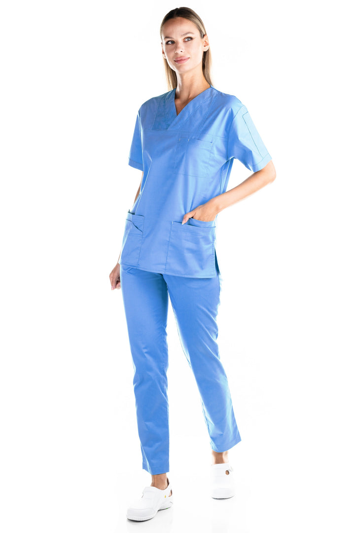 Uniforma medicala - Costum medical TAG Premium Cotton Stretch unisex - Bleu Jandarm