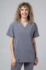 Încărcați imaginea în vizualizatorul Galerie, Costum Medical Premium TAG Stellar | Uniforma Medicala Unisex Poly Spandex | Gri