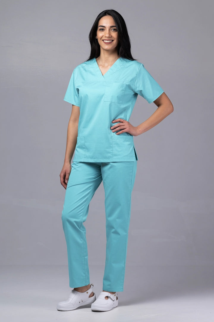 Costum Medical TAG ClassIQ | Uniforma Medicala Unisex Bumbac-Poliester | Aqua