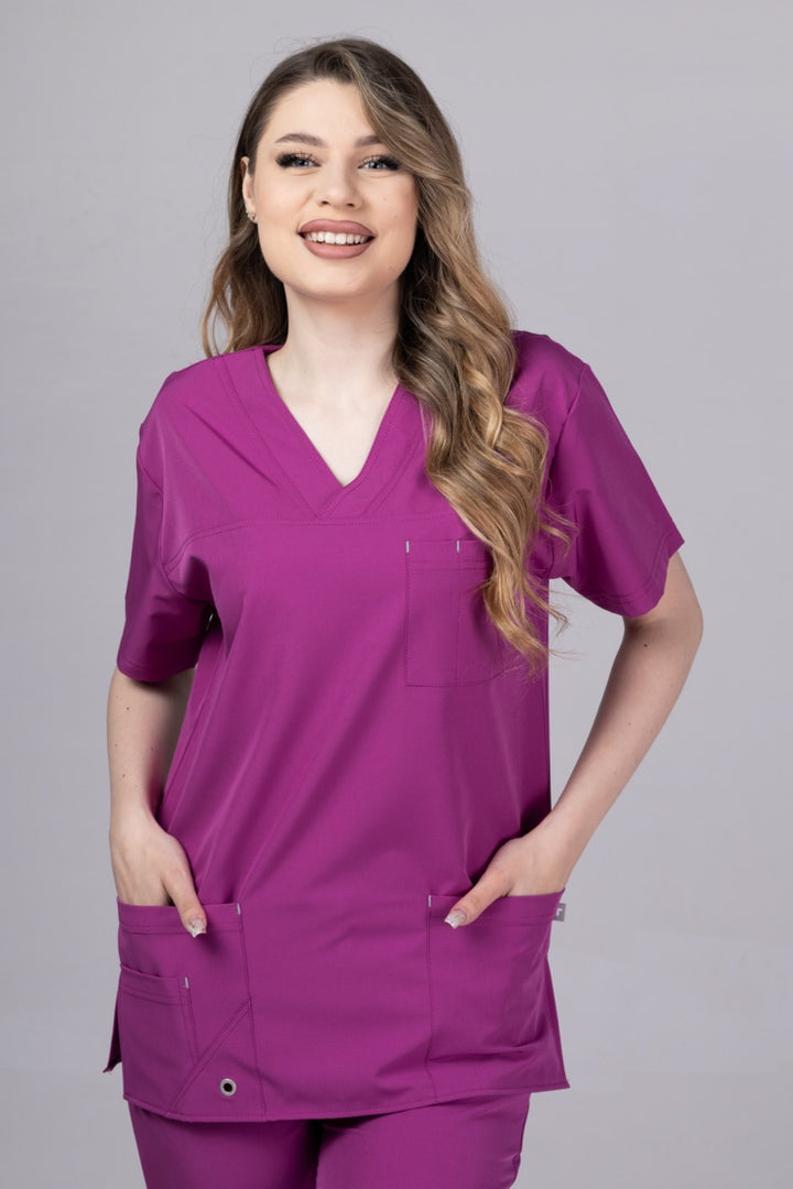 Costum Medical Premium TAG Stellar | Uniforma Medicala Unisex Poly Spandex | Mov