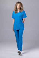 Încărcați imaginea în vizualizatorul Galerie, Costum Medical Premium TAG Stellar | Uniforma Medicala Unisex Poly Spandex | Albastru Royal