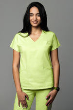 Încărcați imaginea în vizualizatorul Galerie, Costum Medical Premium TAG Ambra | Uniforma Medicala Feminina Cotton Stretch | Green Apple
