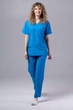Încărcați imaginea în vizualizatorul Galerie, Costum Medical Premium TAG Stellar | Uniforma Medicala Unisex Poly Spandex | Albastru Royal