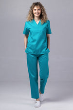 Încărcați imaginea în vizualizatorul Galerie, Costum Medical TAG ClassIQ | Uniforma Medicala Unisex Bumbac-Poliester | Turcoaz