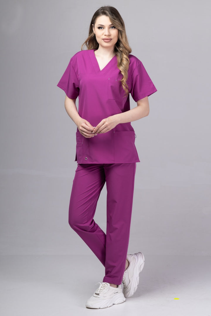 Costum Medical Premium TAG Stellar | Uniforma Medicala Unisex Poly Spandex | Mov