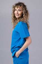 Încărcați imaginea în vizualizatorul Galerie, Costum Medical Premium TAG Stellar | Uniforma Medicala Unisex Poly Spandex | Albastru Royal