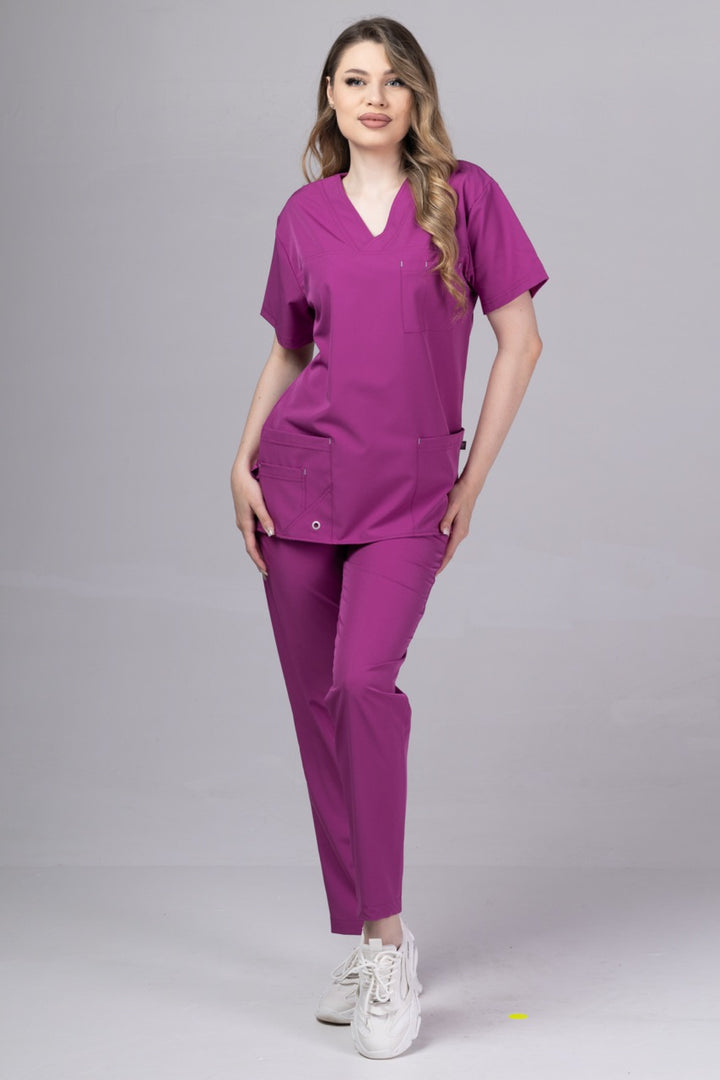 Costum Medical Premium TAG Stellar | Uniforma Medicala Unisex Poly Spandex | Mov