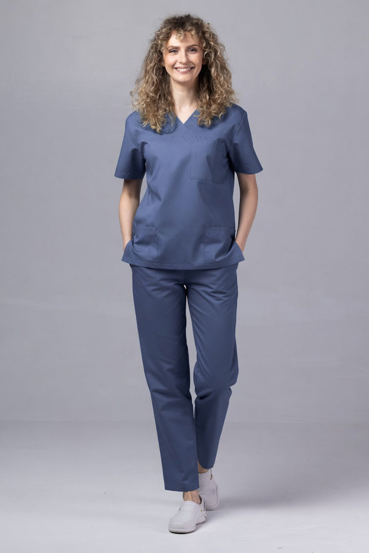 Costum Medical TAG ClassIQ | Uniforma Medicala Unisex Bumbac-Poliester | Gri petrol