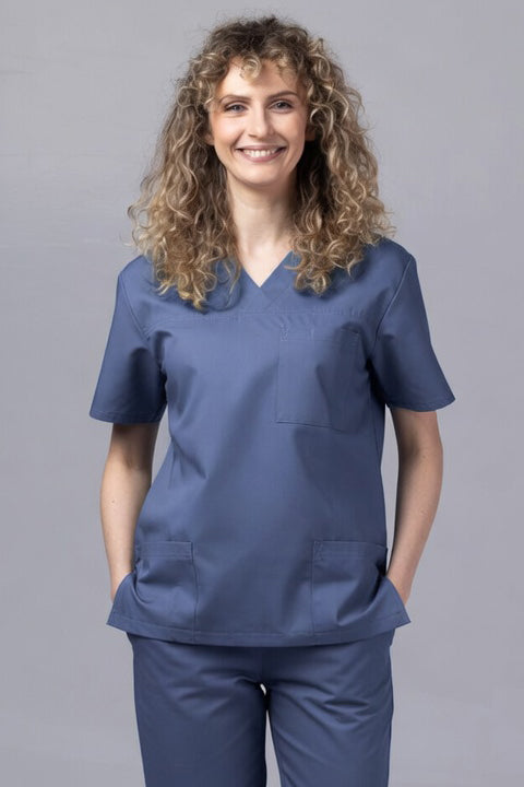 Costum Medical TAG ClassIQ | Uniforma Medicala Unisex Bumbac-Poliester | Gri petrol