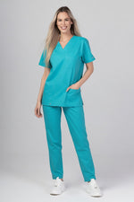 Încărcați imaginea în vizualizatorul Galerie, Costum Medical Premium TAG Stellar | Uniforma Medicala Unisex Poly Spandex | Turcoaz