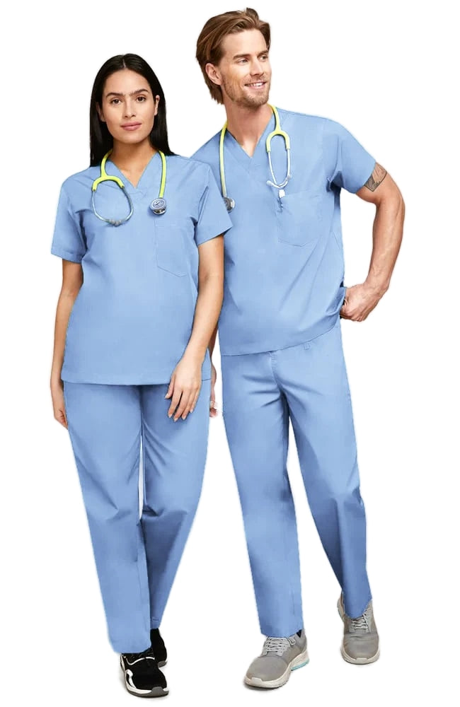 Uniforma medicala - Costum medical clasic unisex Atelierul de Halate - Bleu Ciel