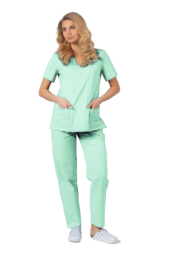 Uniforma medicala - Costum medical clasic unisex Atelierul de Halate - Verde Fistic