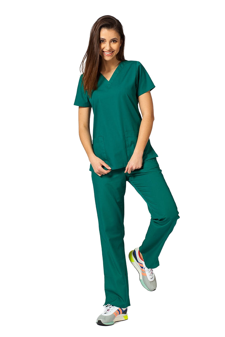 Uniforma medicala - Costum medical clasic unisex Atelierul de Halate - Verde Forest