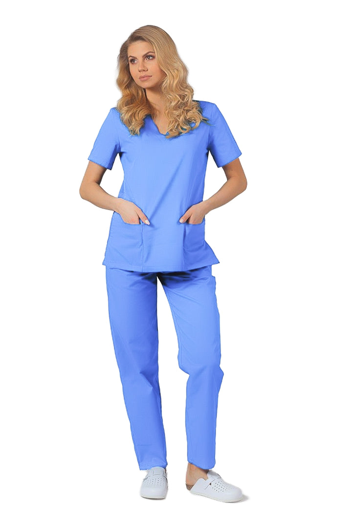 Uniforma medicala - Costum medical clasic unisex Atelierul de Halate - Albastru Jandarm