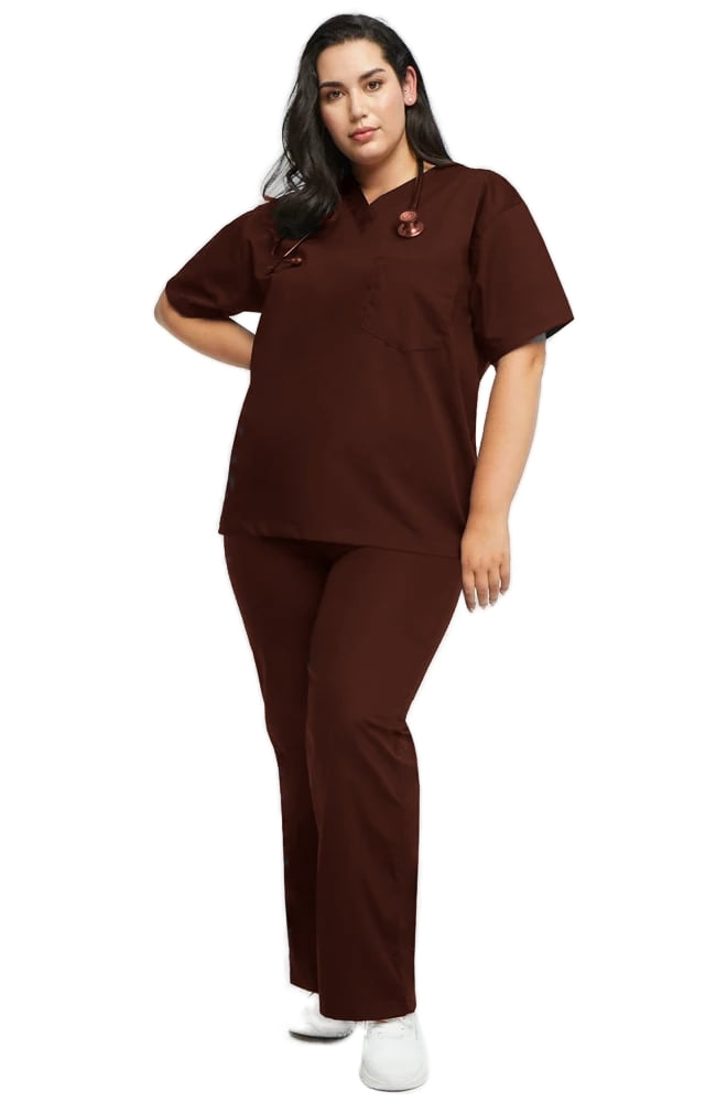 Uniforma medicala - Costum medical clasic unisex Atelierul de Halate - Maro