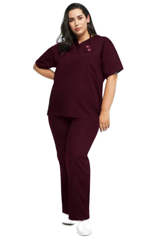 Uniforma medicala - Costum medical clasic unisex Atelierul de Halate - Merlot