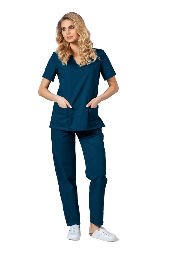 Uniforma medicala - Costum medical clasic unisex Atelierul de Halate - Albastru Pacific
