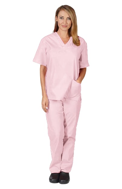 Uniforma medicala - Costum medical clasic unisex Atelierul de Halate - Roz