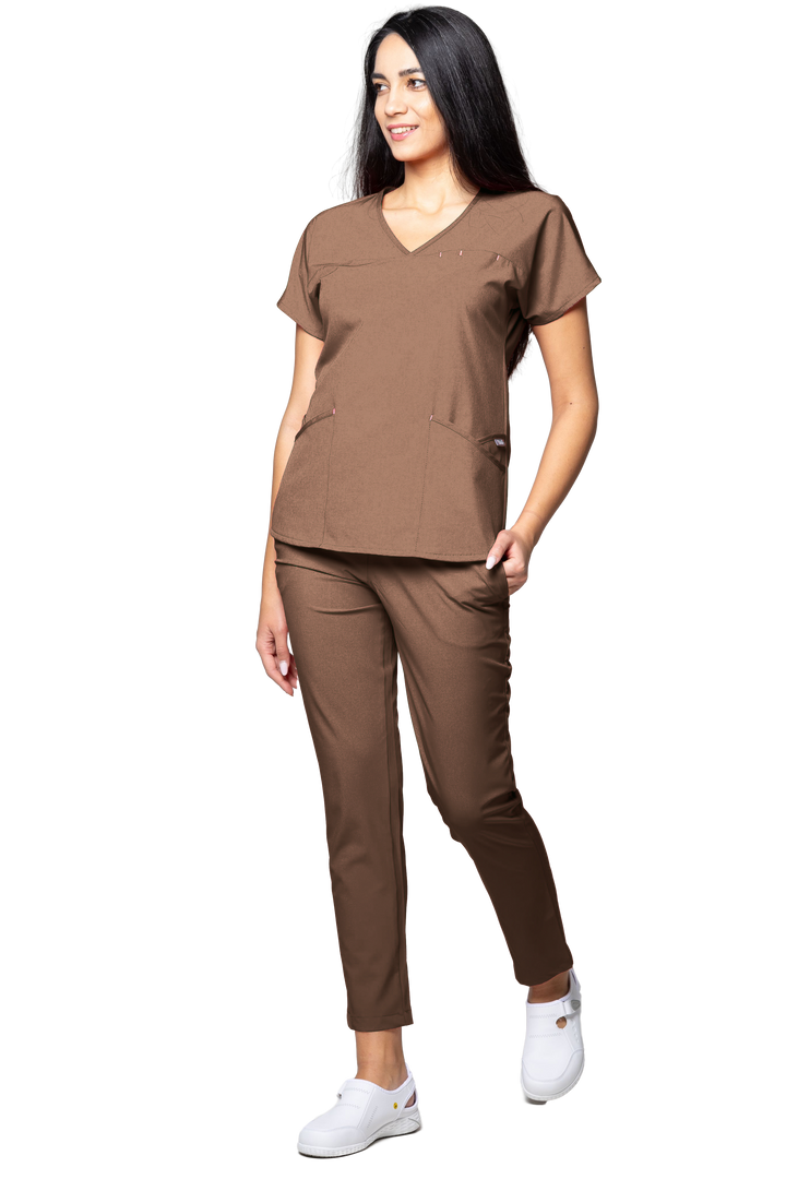 Uniforma medicala - Costum medical TAG Premium Ambra - Cafeniu