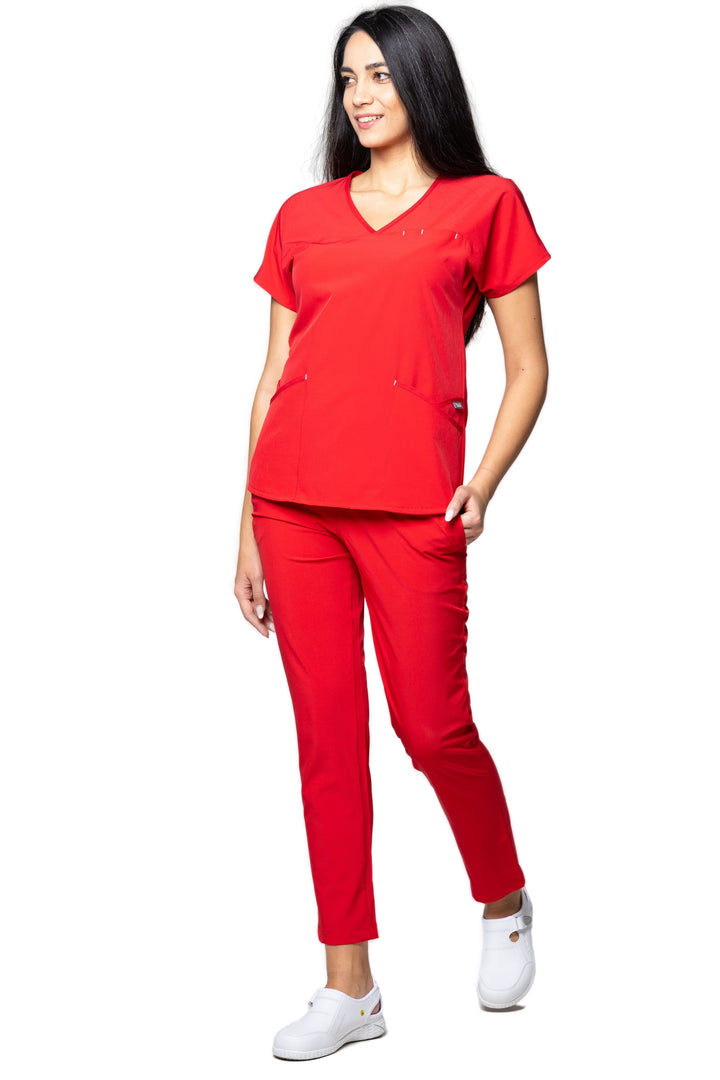 Uniforma medicala - Costum medical TAG Premium Ambra - Rosu