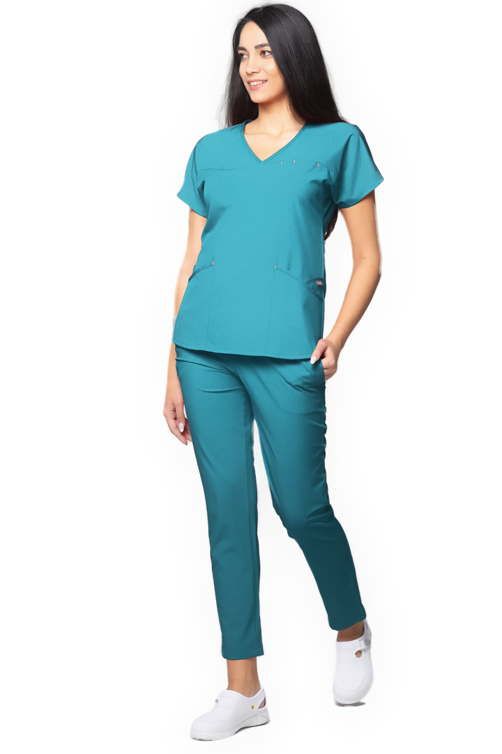 Uniforma medicala - Costum medical TAG Premium Ambra - Turcoaz