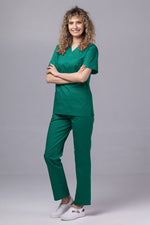 Încărcați imaginea în vizualizatorul Galerie, Costum Medical TAG ClassIQ | Uniforma Medicala Unisex Bumbac-Poliester | Verde Forest