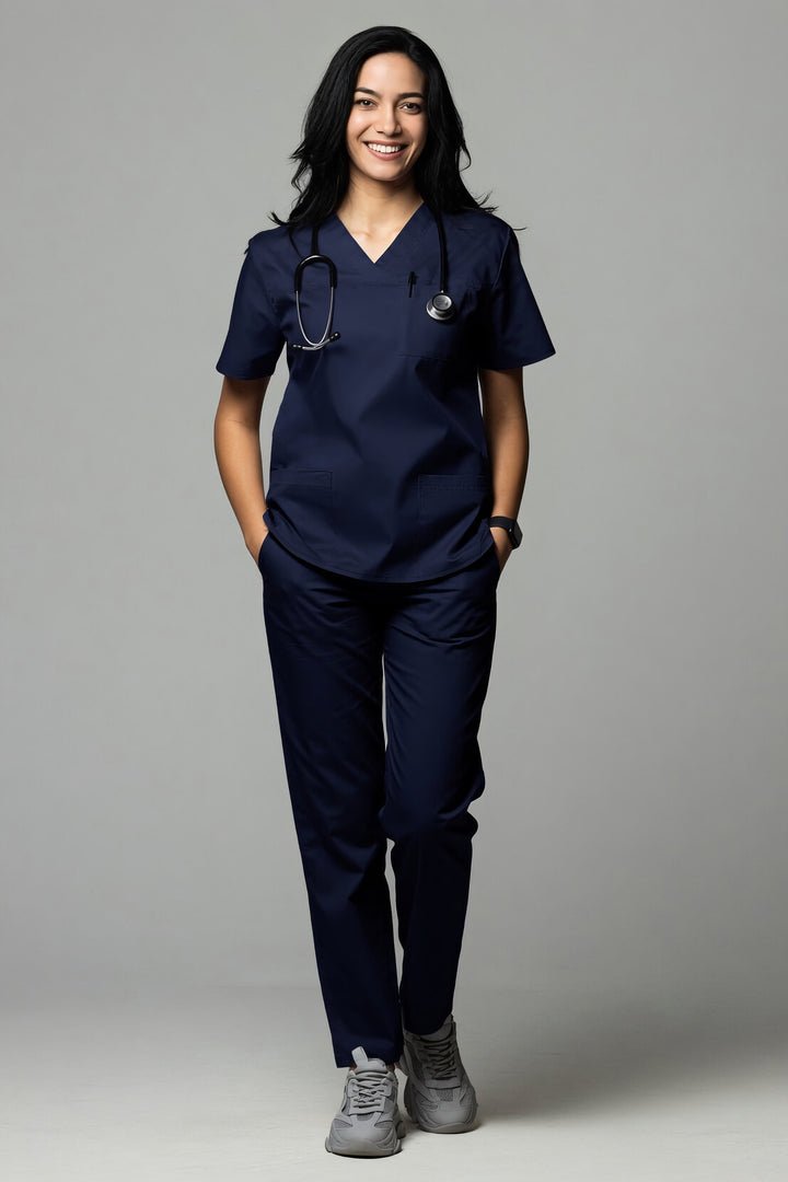 Costum Medical TAG ClassIQ | Uniforma Medicala Unisex Bumbac-Poliester | Bleumarin
