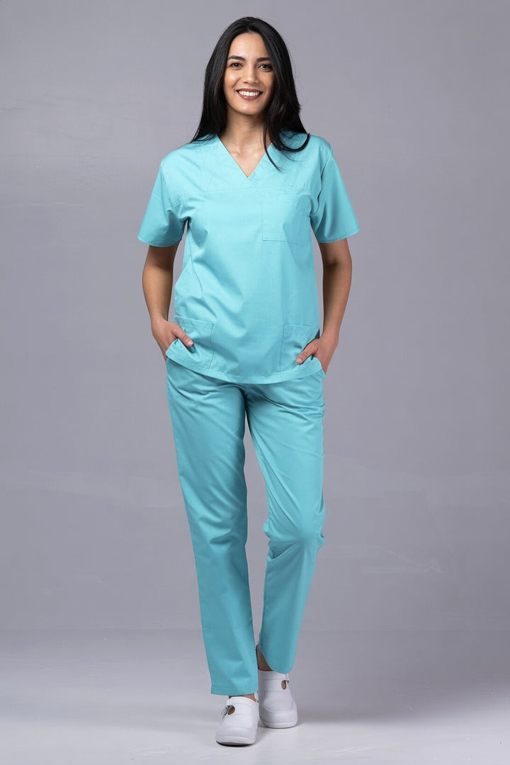 Costum Medical TAG ClassIQ | Uniforma Medicala Unisex Bumbac-Poliester | Aqua