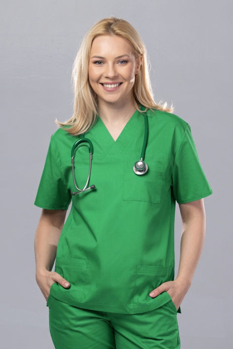 Costum Medical TAG ClassIQ | Uniforma Medicala Unisex Bumbac-Poliester | Verde Spital