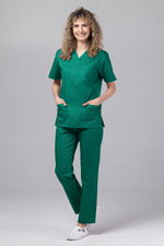 Încărcați imaginea în vizualizatorul Galerie, Costum Medical TAG ClassIQ | Uniforma Medicala Unisex Bumbac-Poliester | Verde Forest