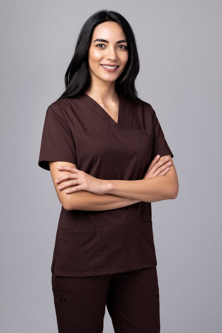 Costum Medical TAG ClassIQ | Uniforma Medicala Unisex Bumbac-Poliester | Maro