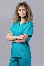 Încărcați imaginea în vizualizatorul Galerie, Costum Medical TAG ClassIQ | Uniforma Medicala Unisex Bumbac-Poliester | Turcoaz