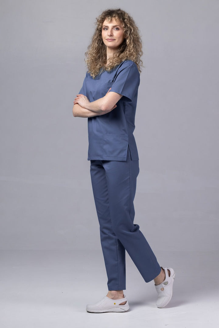 Costum Medical TAG ClassIQ | Uniforma Medicala Unisex Bumbac-Poliester | Gri petrol