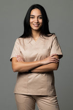 Încărcați imaginea în vizualizatorul Galerie, Costum Medical de dama TAG Premium Unisex | Uniforma Medicala Unisex Cotton Stretch | Pudra