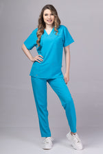 Încărcați imaginea în vizualizatorul Galerie, Costum Medical Premium TAG Stellar | Uniforma Medicala Unisex Poly Spandex | Ocean