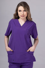 Încărcați imaginea în vizualizatorul Galerie, Costum Medical Premium TAG Stellar | Uniforma Medicala Unisex Poly Spandex | Velvet